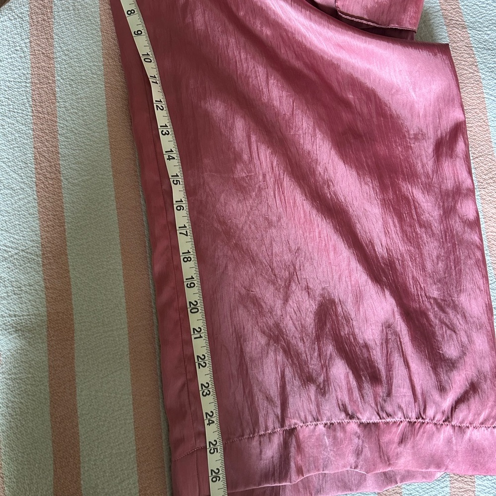 Tibi Pink Wide-Leg Cargo Satin Pants - Picture 7 of 7